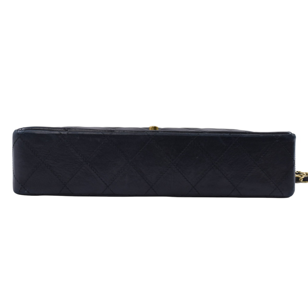 CHANEL Matelasse Coco Mark Double Flap Chain Shoulder Bag Black Lambskin Paris - Picture 5 of 7